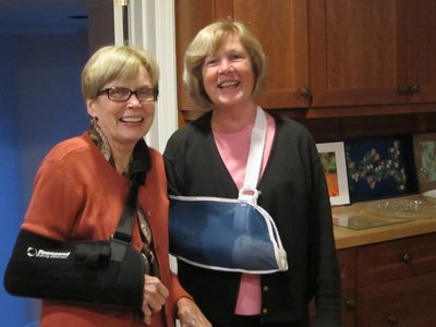 Margaret Anderson (bad fall on the shoulder) and Judy...