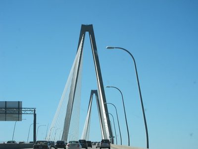 Sparkly US 17 bridge into Charleston