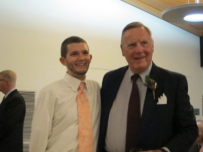 Groom Casey with grandfather John Dew