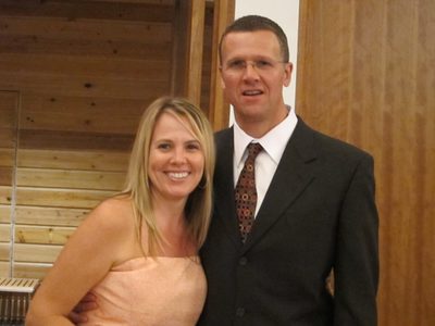 Tiffany and John Babb strike a more formal pose