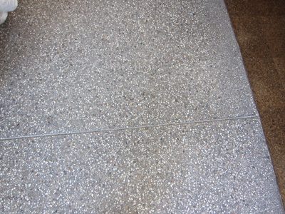 Concrete floor in the "less impact house"...