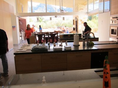 Better view of prep counter and trough sink.  Kitchen...