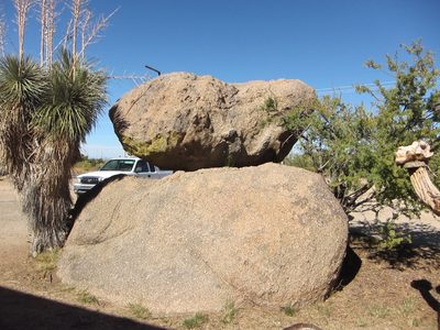 The rock formation today, outside of Casa Rivera