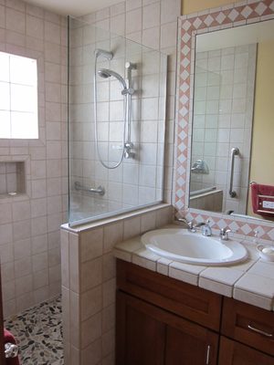 Slightly better view of new shower area.