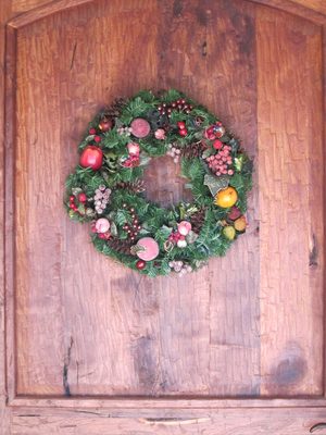 Front door wreath .. .had used indoors in CT, but think...