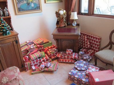 A few of the QC presents gathered before the tree was ready