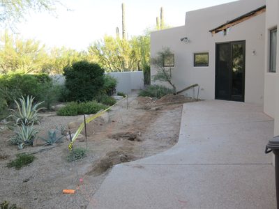 The next day they saw cut the concrete up to and around...