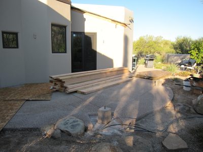 Delivery of roofing materials.