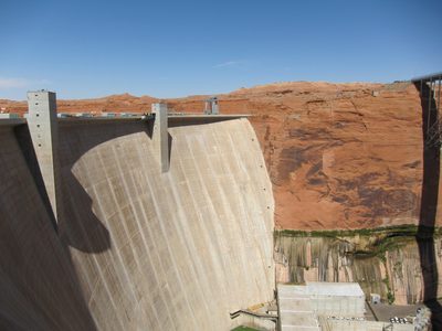 The south face of the dam.  About 1/3 the generating...
