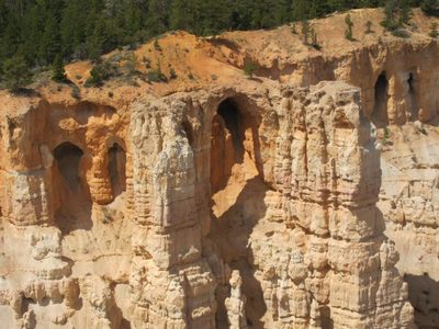 Grottoes which will continue to erode to form hoodoos.