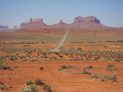 The iconic shot of the buttes outside of Monument Valley.