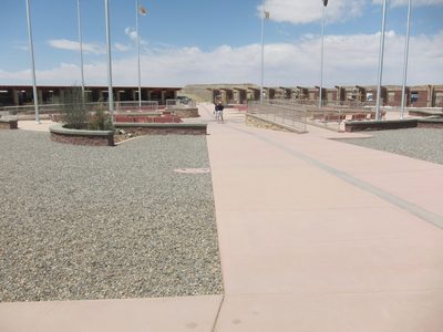 The Four Corners 'monument'.  Around the four sides are...