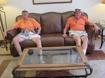 Our inveterate travelers chilling in the lobby of the BW...