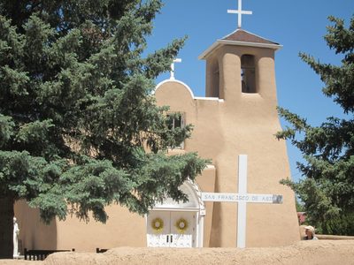 St Francis Asis church is Taos, frequently photographed...
