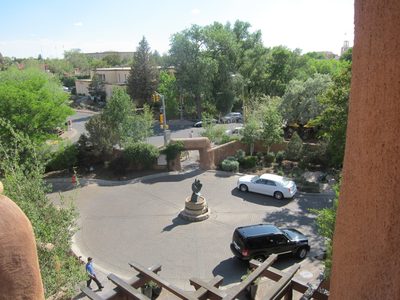 View down into the courtyard where the lovely valet...