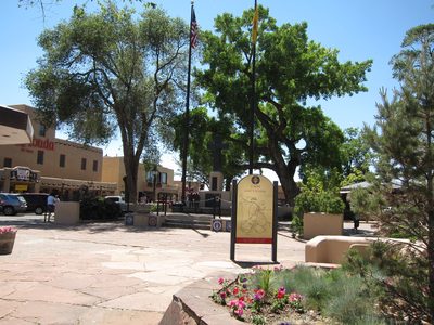 A map of Taos displayed in the Plaza.