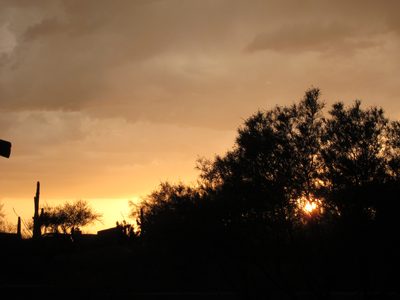 The clouds made for a pretty sunset, but no rain this day