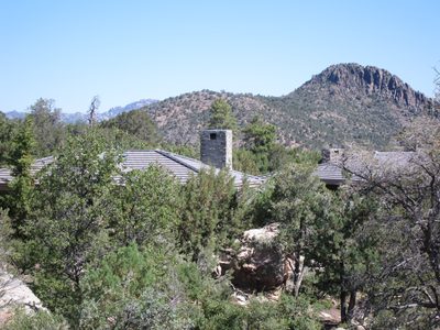 View of Thumb Butte which is to the west of downtown. ...