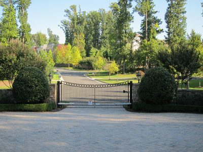 View from front porch up the street.  Their house is at...