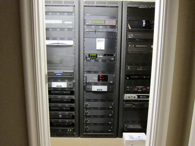 This is part of the control room for the home theater /...