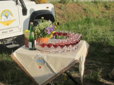 Ah, the traditional champagne (and pomegranate juice) on...