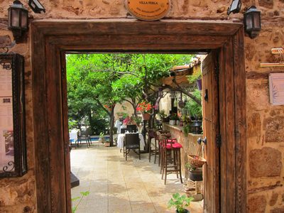 A bar / restaurant off one of the side streets that...