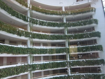 The interior courtyard of the Rixos Hotel in Antayla. ...