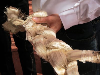 The silk can be pulled and pulled and pulled on top of...