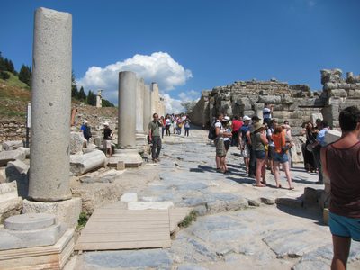 Walking along the Main Street in Ephesus.  Had a...