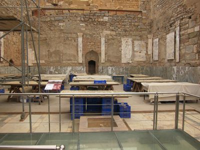 A work area in the "terrace houses" which lined the hill...