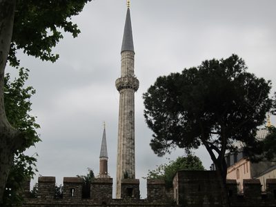 A graceful minaret spotted as we approached Istanbul