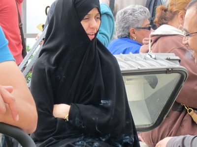 One of the most covered women we saw.