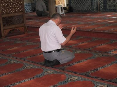One of the few worshipers inside.  We never saw women praying.