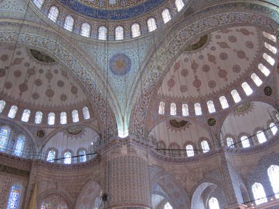 The name comes from the blue tiles on the walls.  It has...