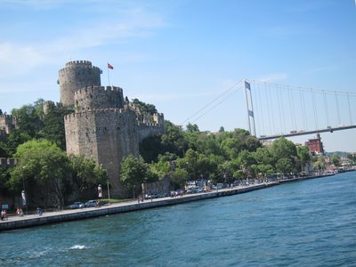 Visible is the Rumeli Fortress ... a series of three...