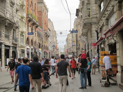 Istiklal (Independence Street) looking down from Taksim...