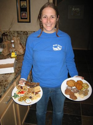 Catherine and cookies! (in the condo kitchen)
