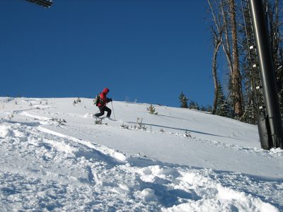 John under the Iron Horse lift.