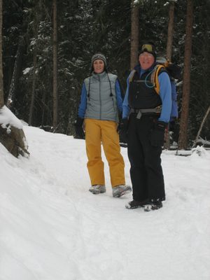 Catherine and Dad pause on the trail for a photo-op.
