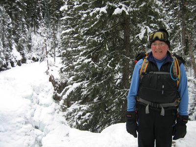 Dad (sporting the new backpack), overlooking Ousel Falls.