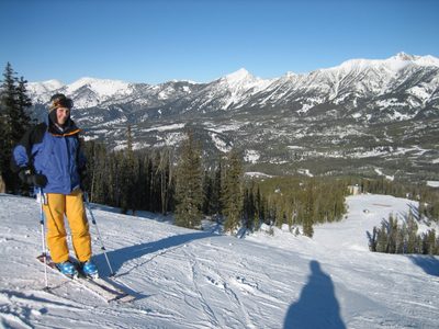 Catherine on tele skis!