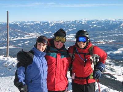 Catherine, Dad and John on the top of Lone Mountain.