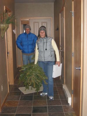 John and Catherine and the Christmas tree from the...