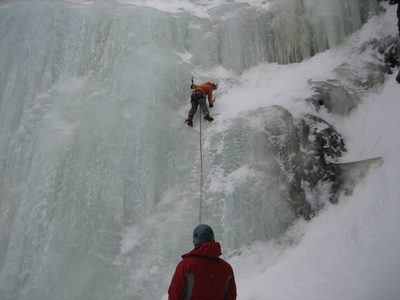 John belaying Joe, our guide.  And yes, despite this...