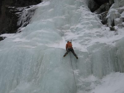 Joe making it past the first crux.