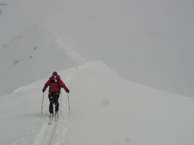 Jim, behind an unfortunately placed snowflake, on the...