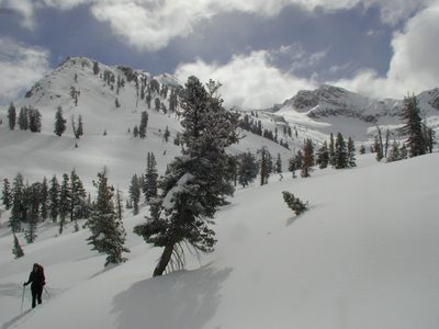 Cathy and Alta peak in the upper right.