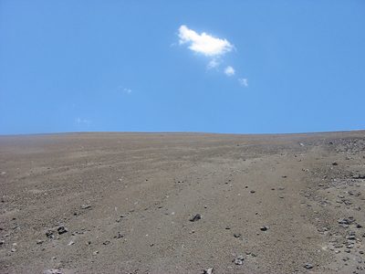 Nothing but ash.  Looking up towards the top of Cinder...