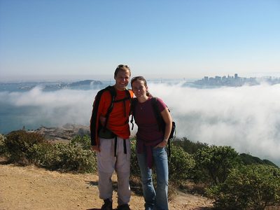 John and Rachel at the highest point on Angel Island. ...