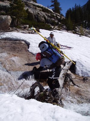 Erik at an interesting river crossing.